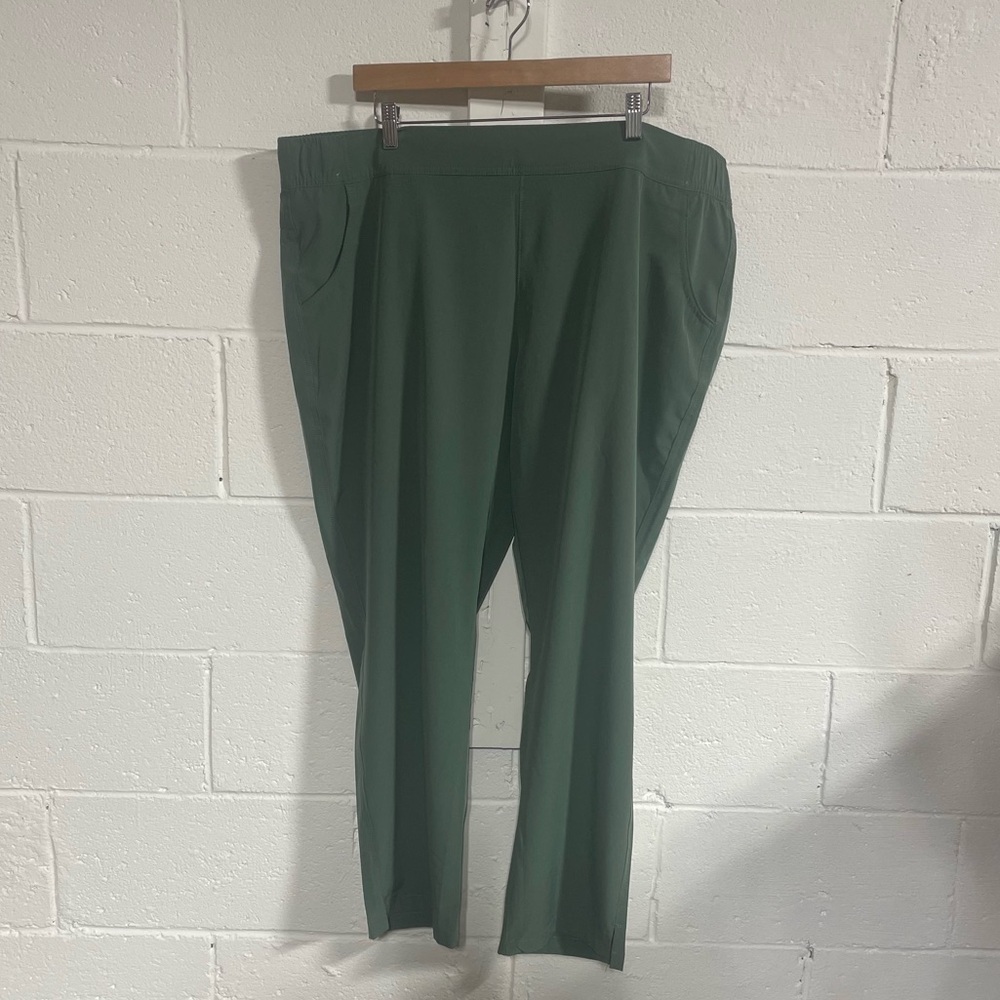 NWT Eddie Bauer Green Women's Departure Ankle Traveler Pants Sz XXL - Picture 2 of 7